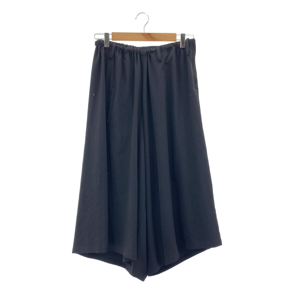【美品】  Y's / ワイズヨウジヤマモト | 2018SS | トリアセテートポリエステル イージー ガウチョパンツ | 1 | ブラック | レディース