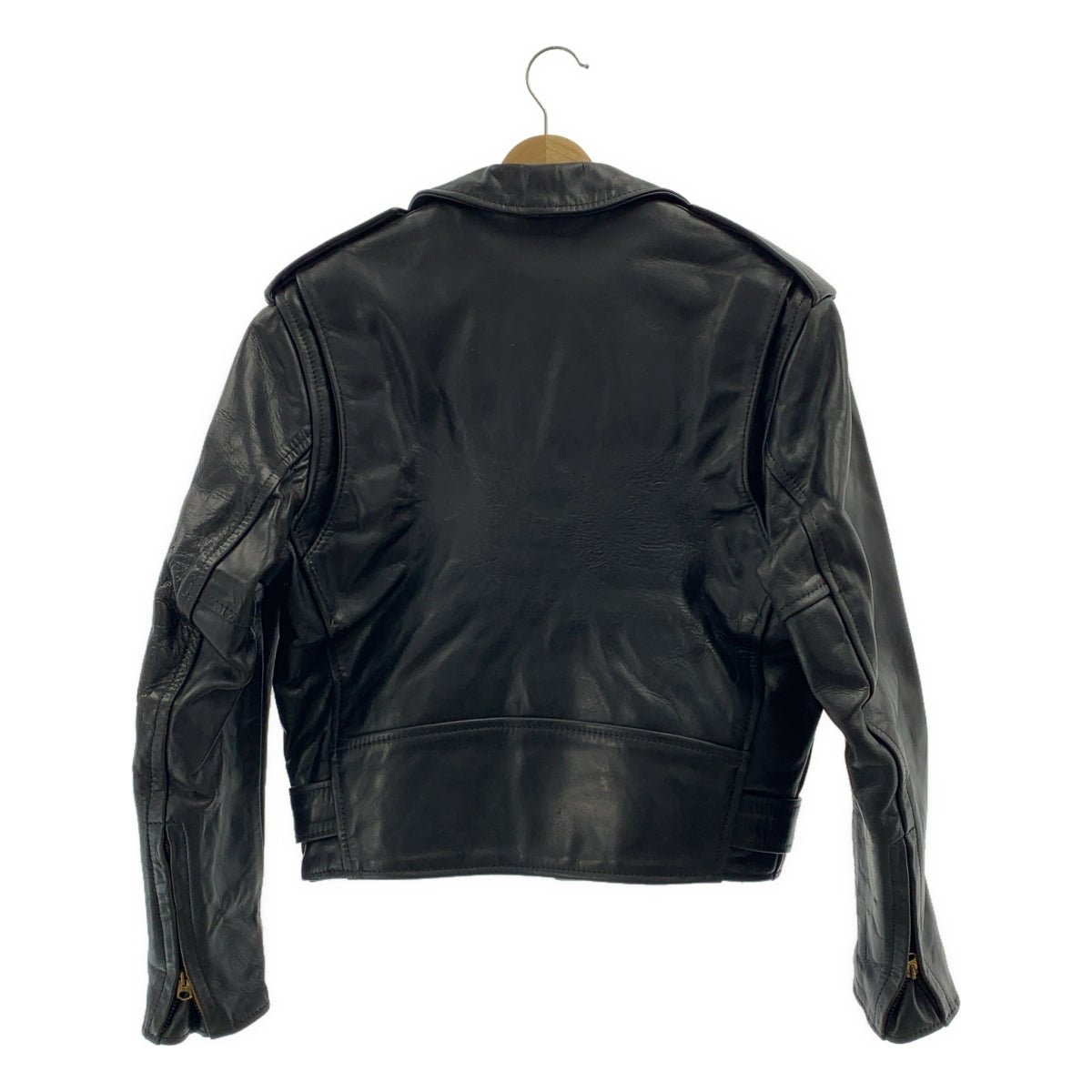 【美品】  AEROLEATHER / エアロレザー | 1990s | Genuine Front Quarter Horsehide / ホースハイド レザー ダブル ライダース ジャケット / 総裏地 | 34 | ブラック | メンズ