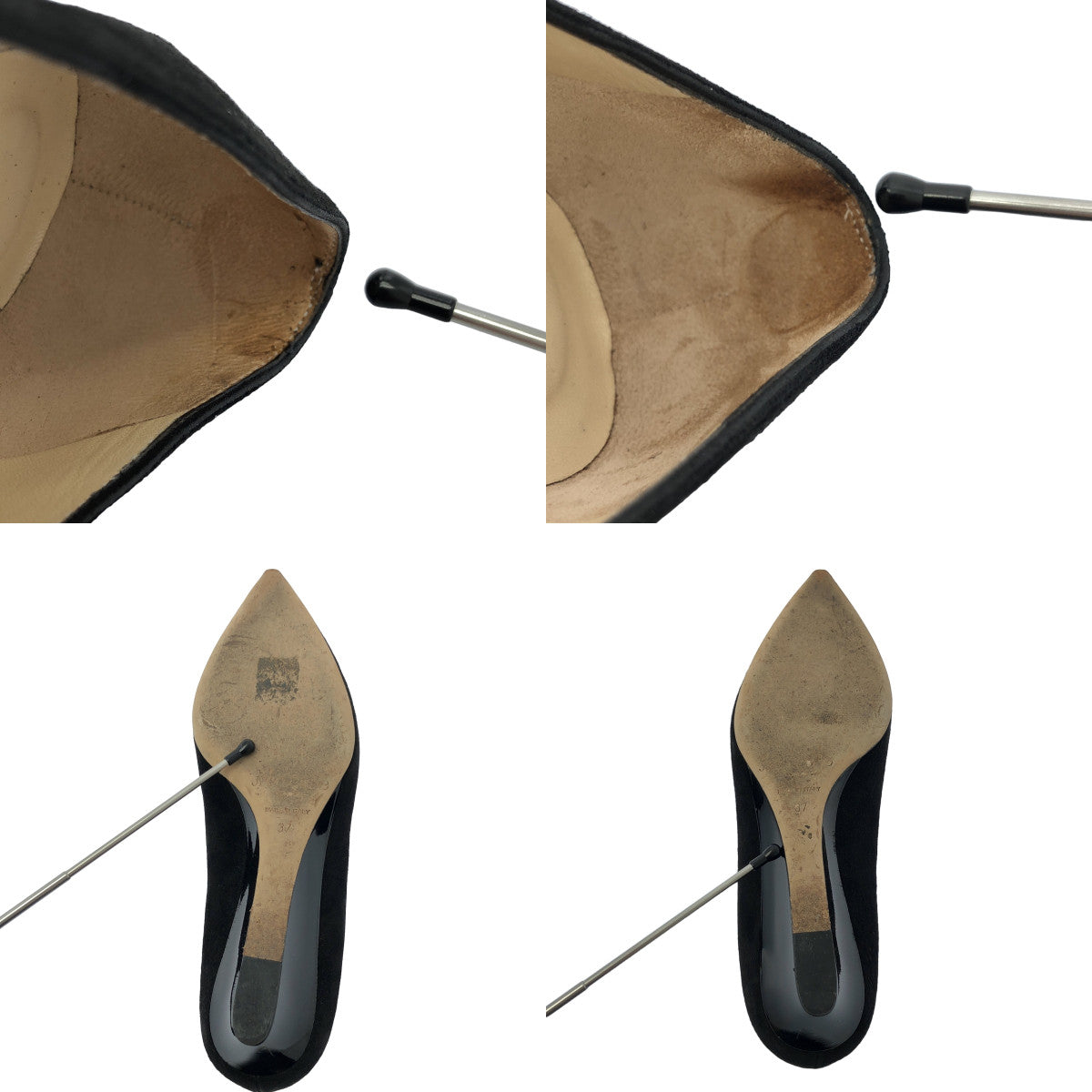 JIMMY CHOO / 지미추 | 스웨이드 가죽 포인티드 투 펌프스 | 37 | 블랙 | 여성