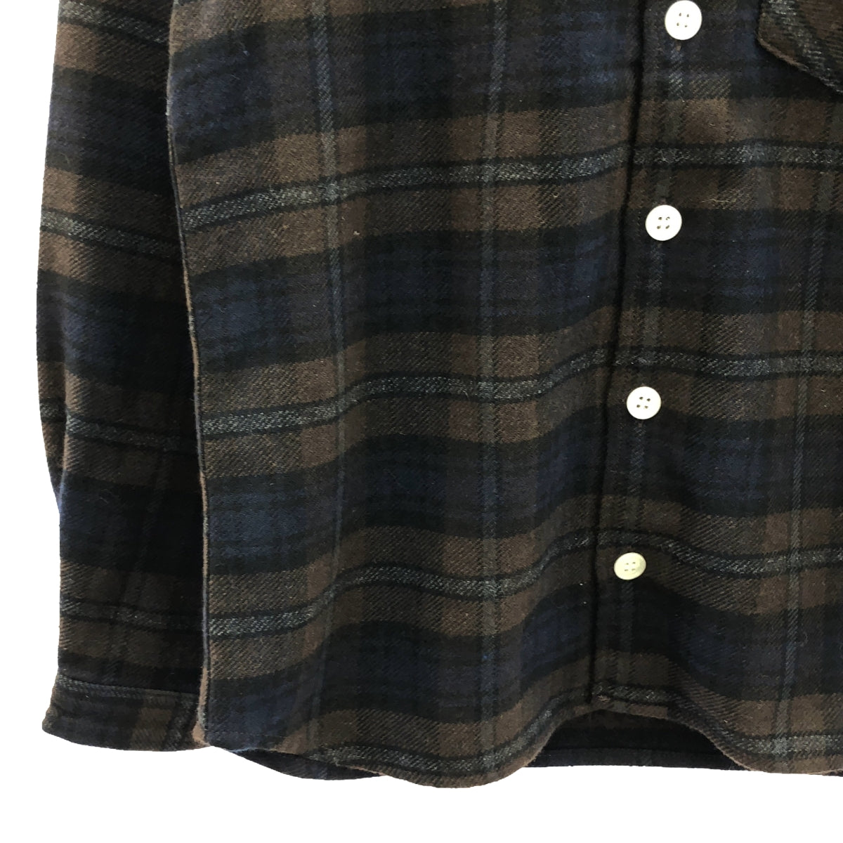 grown in the sun / グローンインザサン | スタンドカラー フランネル チェック ネルシャツ | 0 | ブラウン | レディース grown in the sun / グローンインザサン | スタンドカラー
