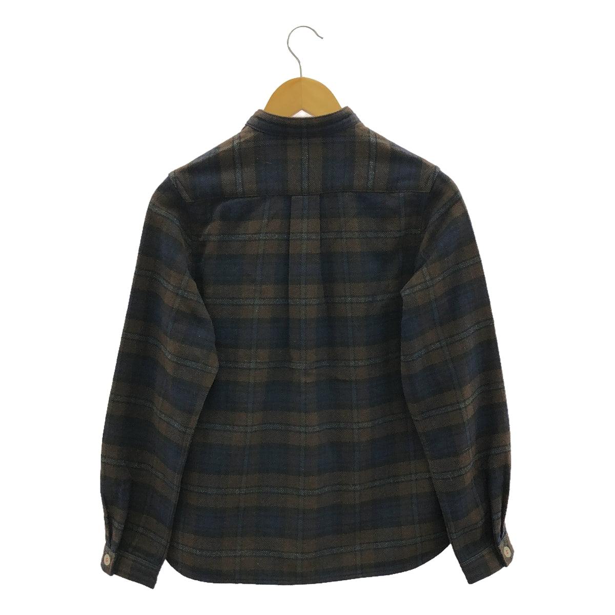 grown in the sun / グローンインザサン | スタンドカラー フランネル チェック ネルシャツ | 0 | ブラウン | レディース grown in the sun / グローンインザサン | スタンドカラー