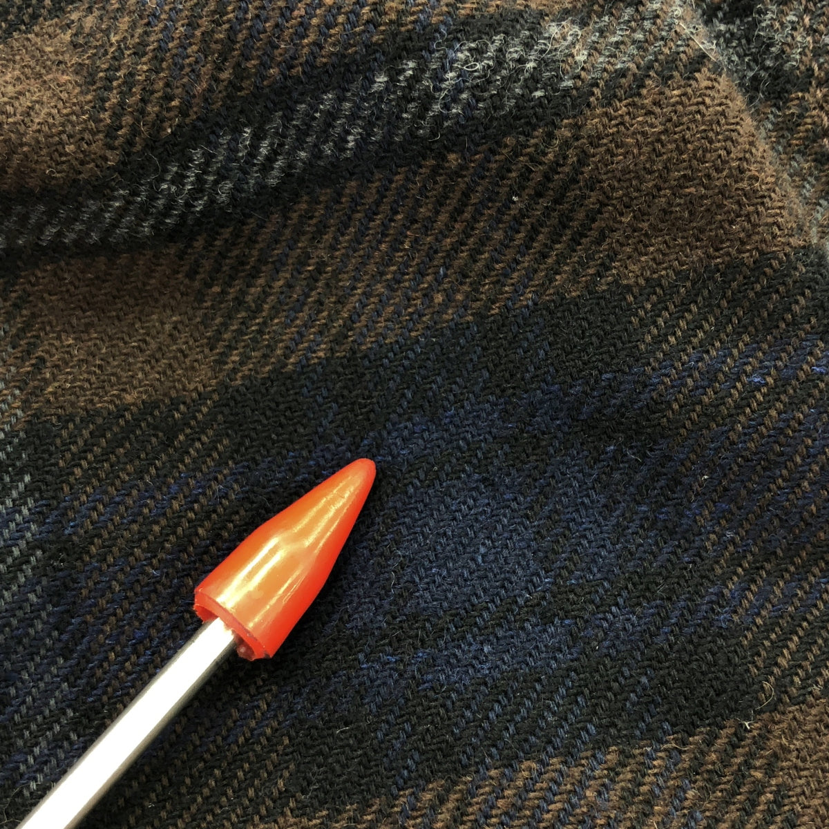 grown in the sun / グローンインザサン | スタンドカラー フランネル チェック ネルシャツ | 0 | ブラウン | レディース