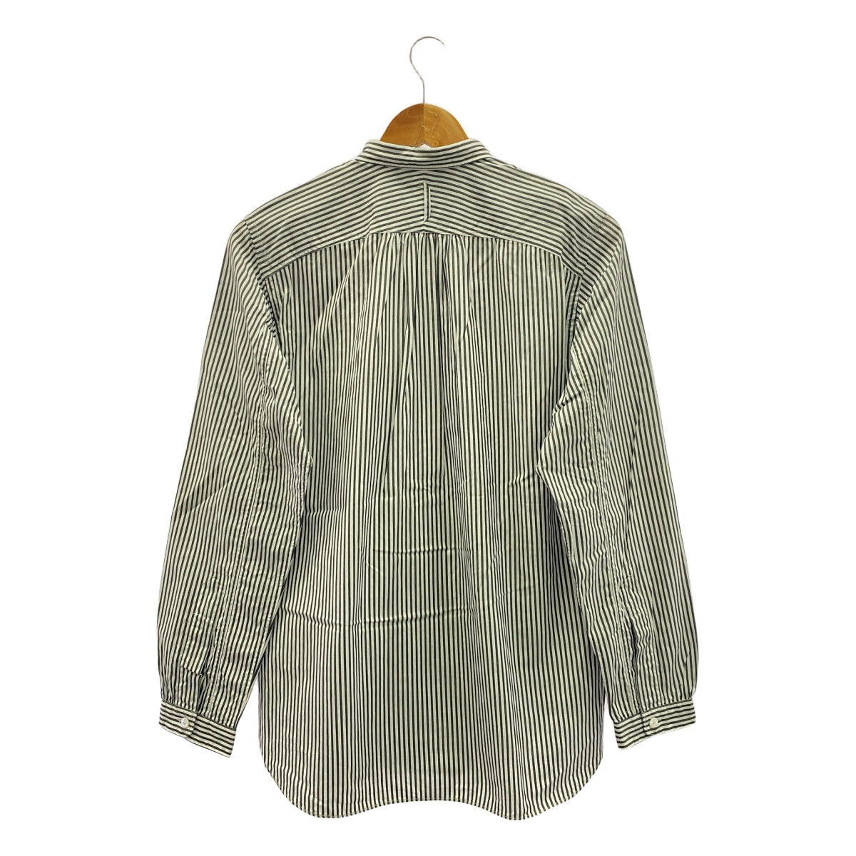 JUNYA WATANABE COMME des GARCONS MAN / 준야와타나베 콤데 걸슨맨 | 2013AW | 프론트 패치 워크 스트라이프 코튼 긴팔 셔츠 | XS | 화이트 / 그레이 / 네이비 | 남성