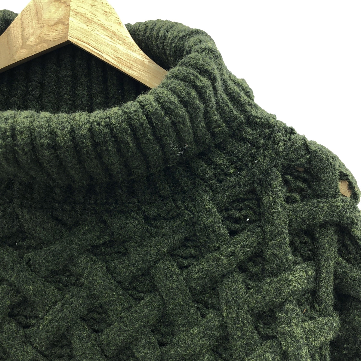 TELOPLAN / テーロプラン | 2023AW | Kenzie Knit / タートルネック ケーブル ニット セーター | F | グリーン | レディース