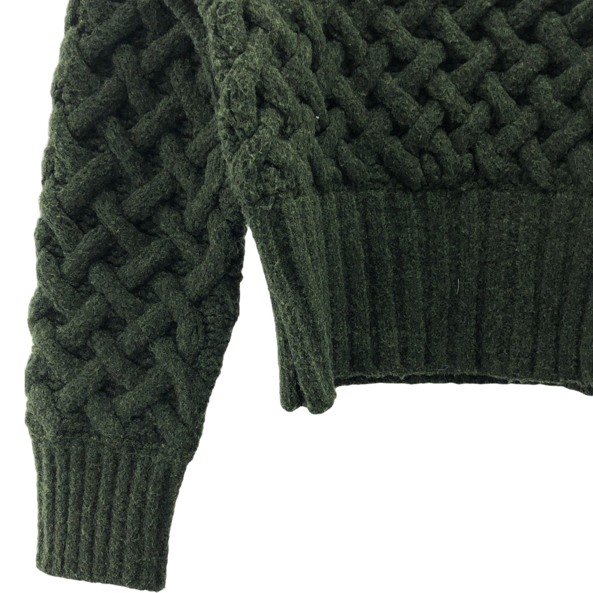 TELOPLAN / テーロプラン | 2023AW | Kenzie Knit / タートルネック ケーブル ニット セーター | F | グリーン | レディース
