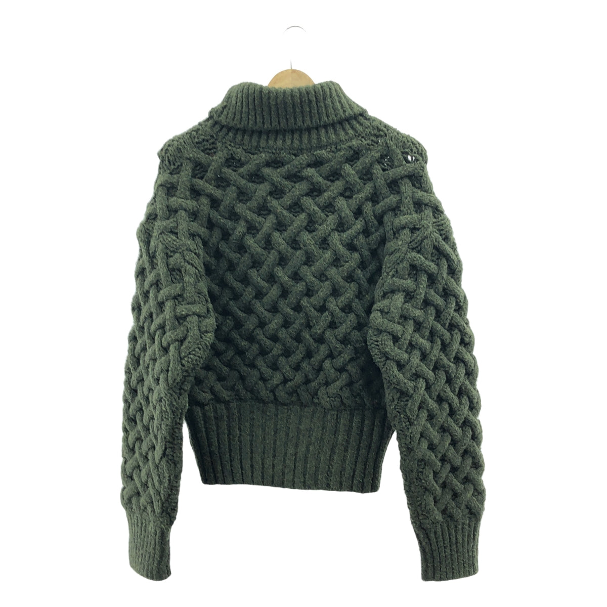 TELOPLAN / テーロプラン | 2023AW | Kenzie Knit / タートルネック ケーブル ニット セーター | F | グリーン | レディース
