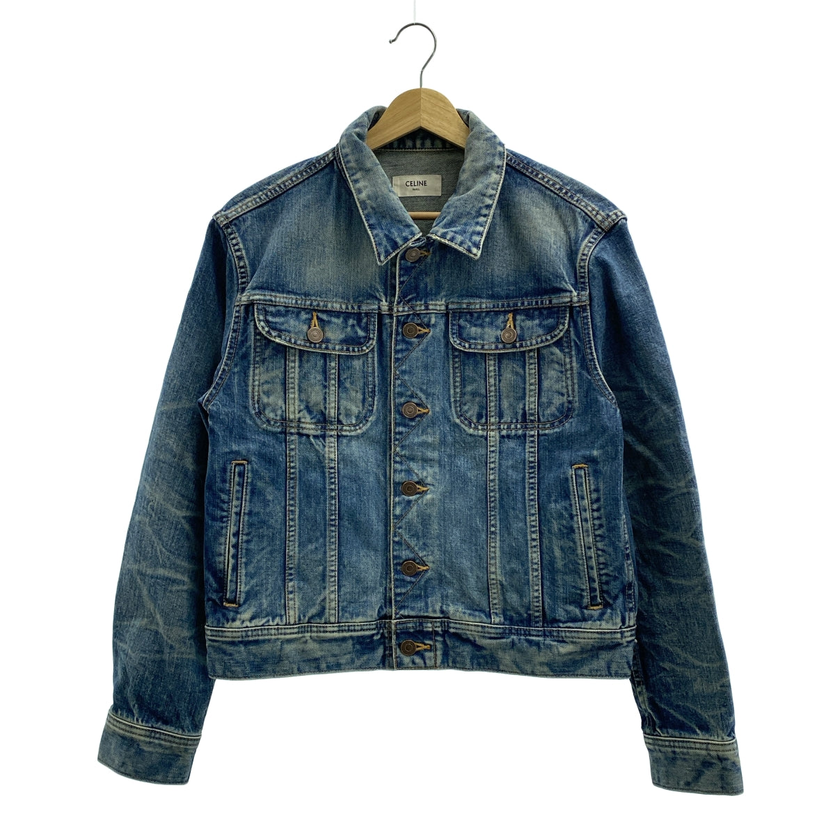 CELINE / セリーヌ | trucker jacket in denim ダメージ加工 デニム トラッカー ジャケット | M | レディース