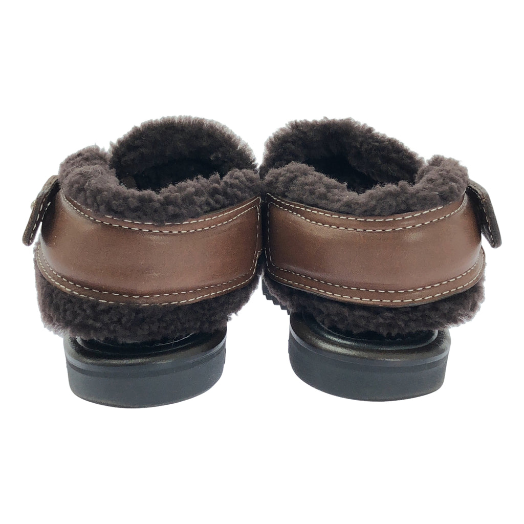 【美品】  AURALEE / オーラリー | × FOOT THE COACHER MOUTON SANDALS ムートン サンダル | 6 | ブラウン | レディース