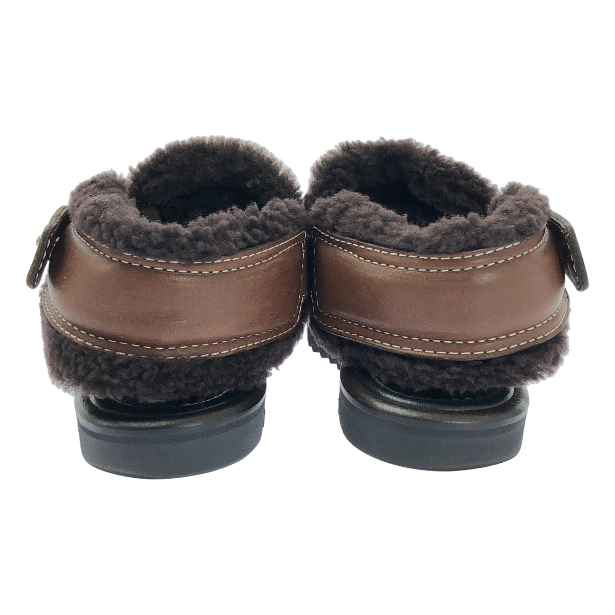 【美品】  AURALEE / オーラリー | × FOOT THE COACHER MOUTON SANDALS ムートン サンダル | 6 | ブラウン | レディース