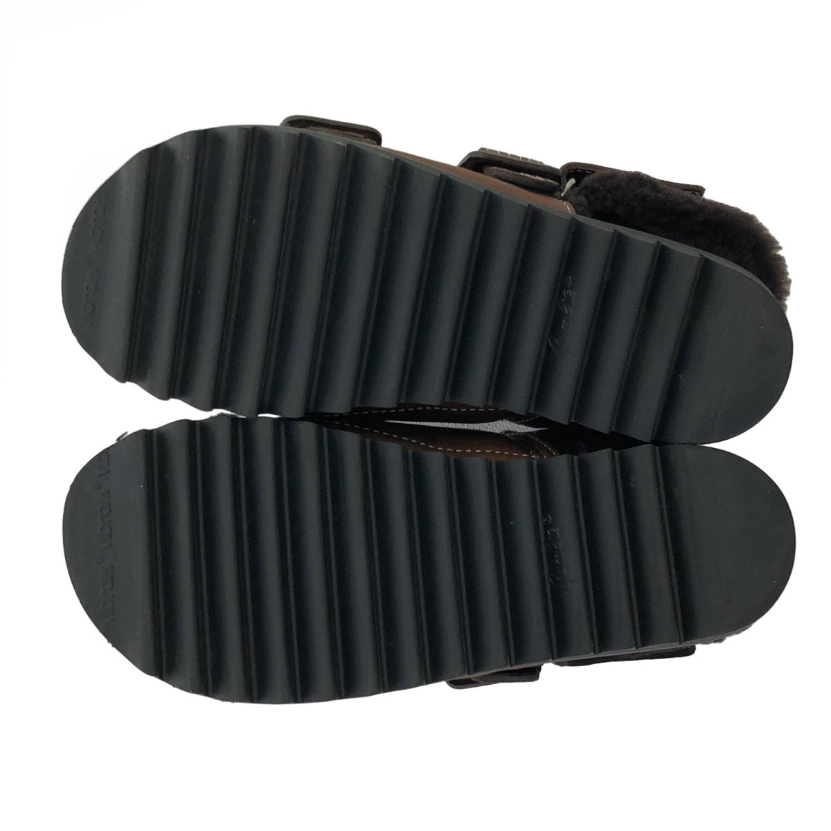 【美品】  AURALEE / オーラリー | × FOOT THE COACHER MOUTON SANDALS ムートン サンダル | 6 | ブラウン | レディース