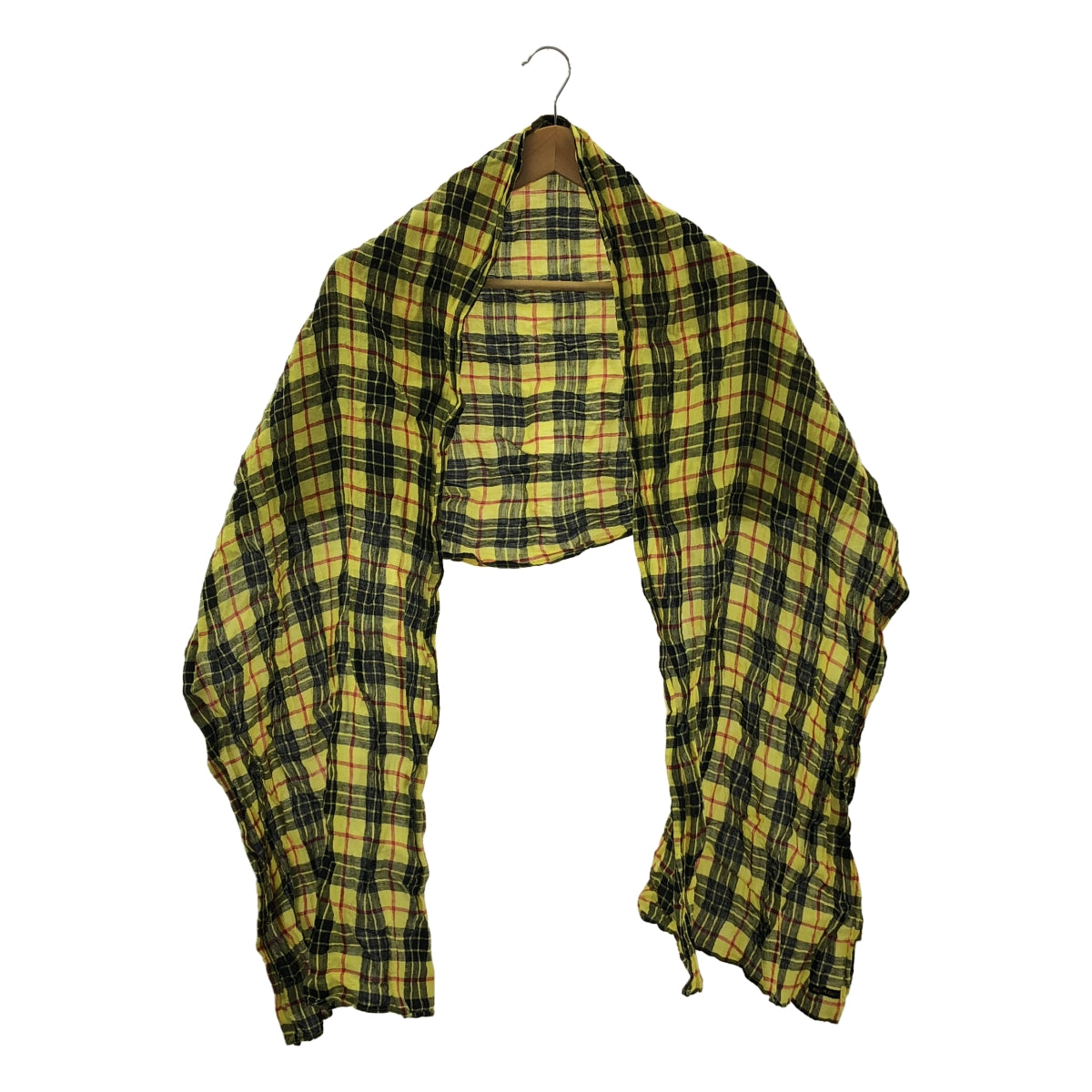 R&amp;D.M.Co / 올드 맨즈 재단사 | 주름 가공 린넨 타탄 체크 스톨 |