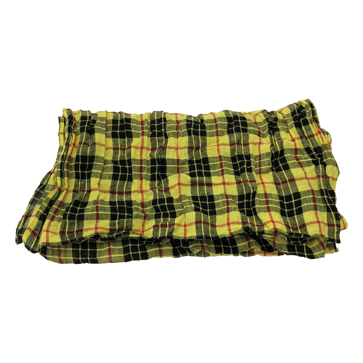 R&amp;D.M.Co / 올드 맨즈 재단사 | 주름 가공 린넨 타탄 체크 스톨 |