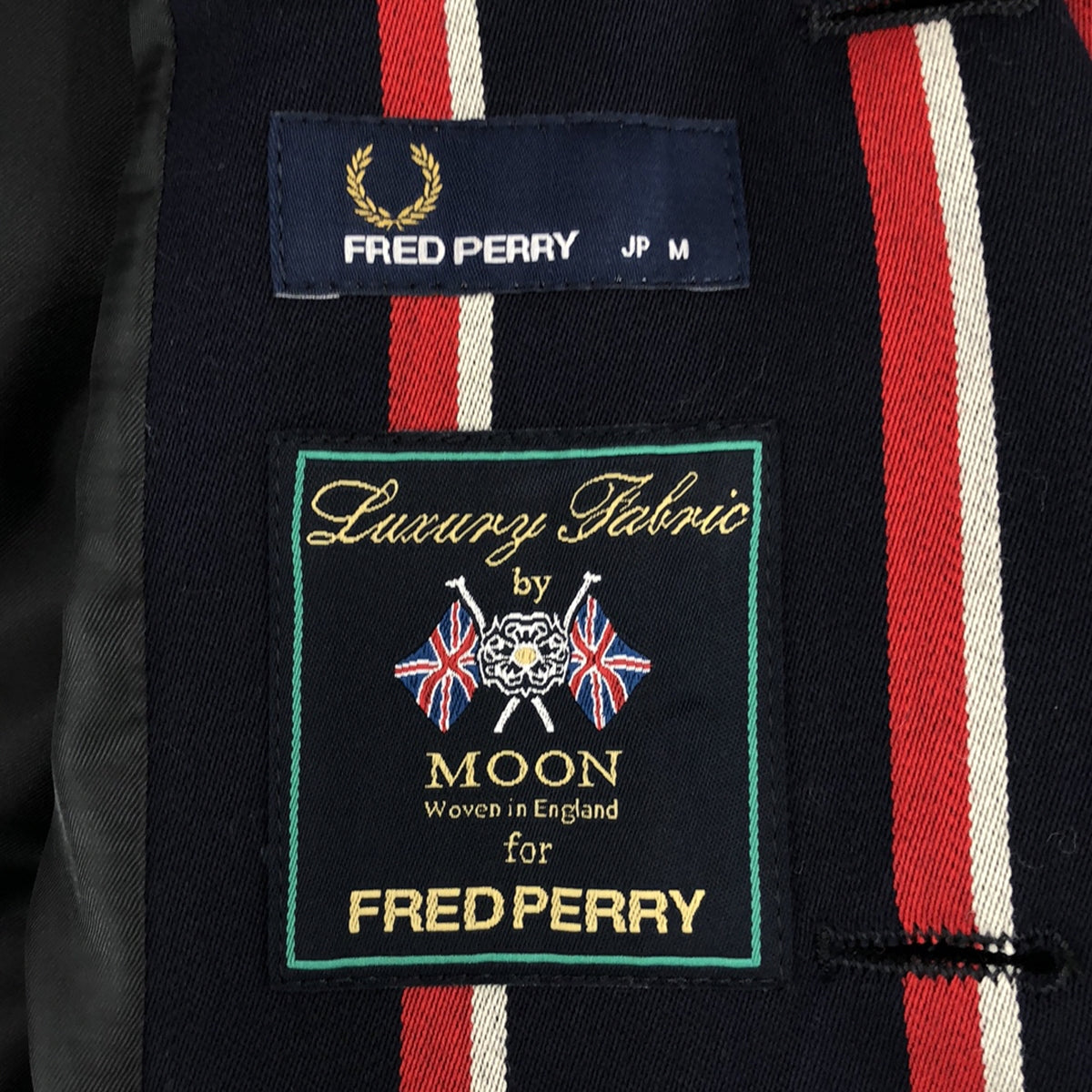 FRED PERRY / フレッドペリー | MOON社 ストライプ スクールジャケット | M | レディース