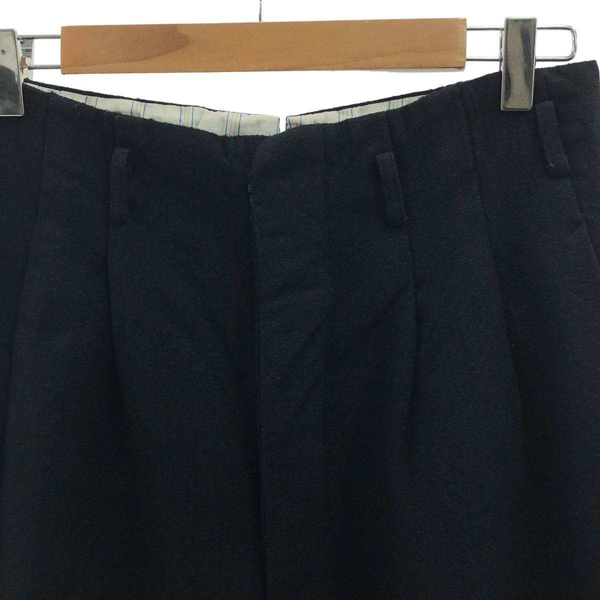 EURO VINTAGE / ユーロヴィンテージ | 推定60s ヴィンテージ 2タック ジャガードパンツ DEPONIRTホック | ブラック | メンズ