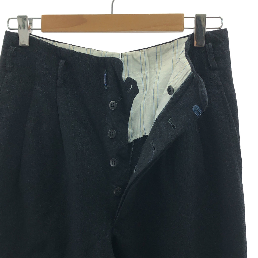 EURO VINTAGE / ユーロヴィンテージ | 推定60s ヴィンテージ 2タック ジャガードパンツ DEPONIRTホック | ブラック | メンズ