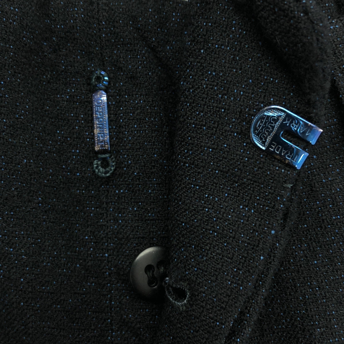 EURO VINTAGE / ユーロヴィンテージ | 推定60s ヴィンテージ 2タック ジャガードパンツ DEPONIRTホック | ブラック | メンズ