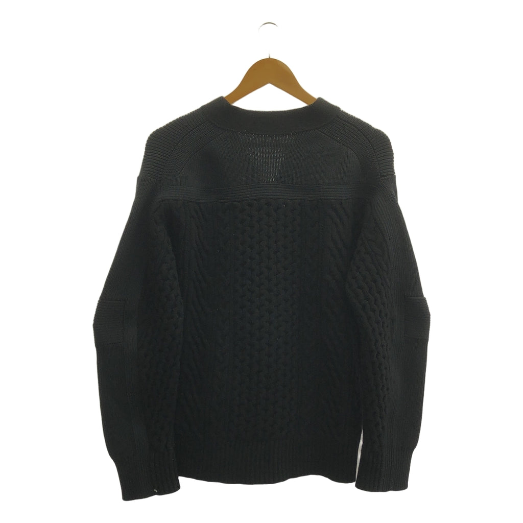 【美品】  sacai / サカイ | 2024AW | Knit Cardigan ジップアップ ニット カーディガン | 1 | ブラック | レディース