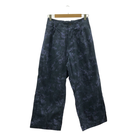 KUON | Mura Shibori Printed Wide Trousers / Tie-dye Tuck Pants | M | Men's
