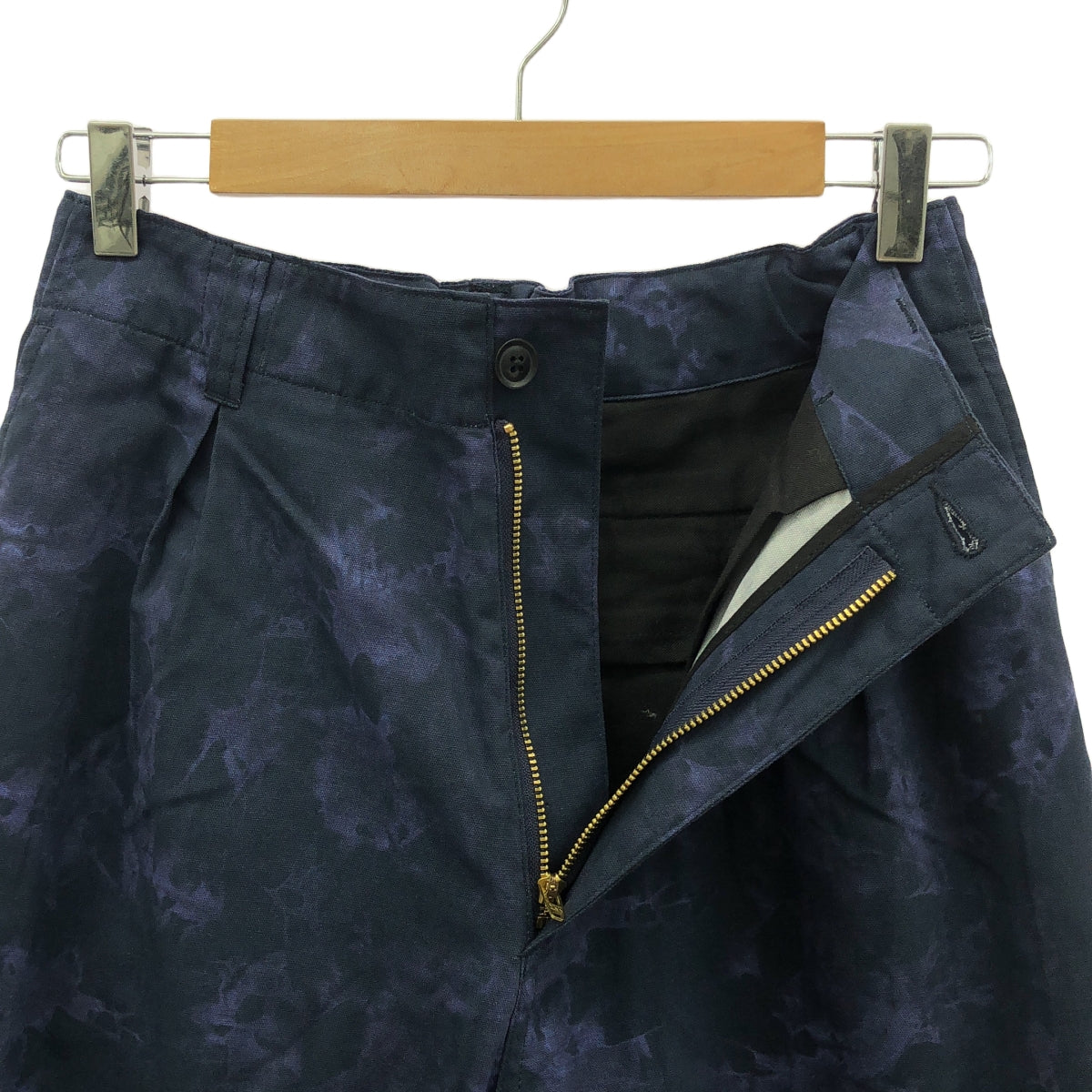 KUON | Mura Shibori Printed Wide Trousers / Tie-dye Tuck Pants | M | Men's