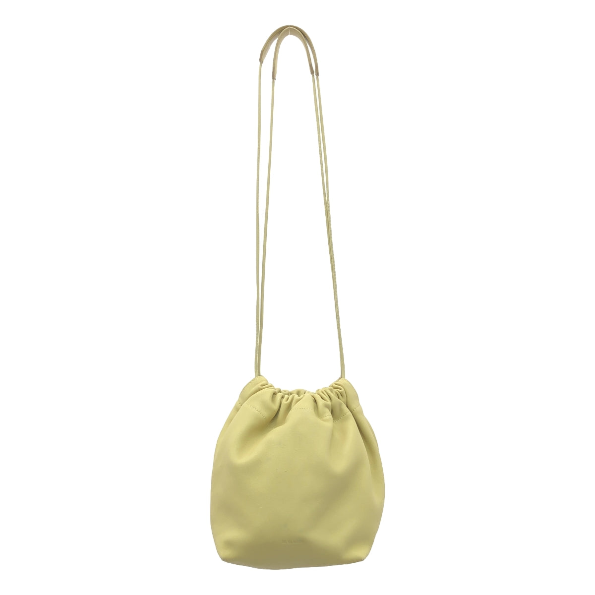 JIL SANDER | Drawstring Leather Crossbody Bag | Beige | Women's