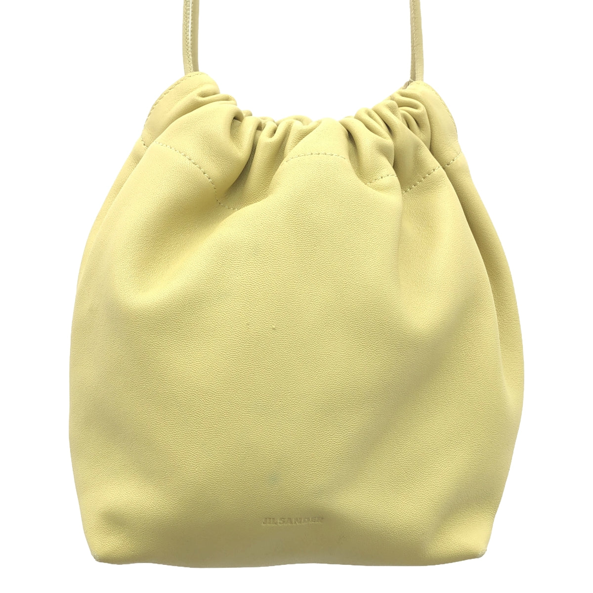 JIL SANDER | Drawstring Leather Crossbody Bag | Beige | Women's