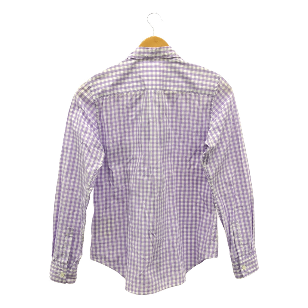 COMME des GARCONS / 콤데 갤슨 | 2002SS | 체크 장식 레귤러 컬러 셔츠 블라우스 | 퍼플 / 화이트 | 여성