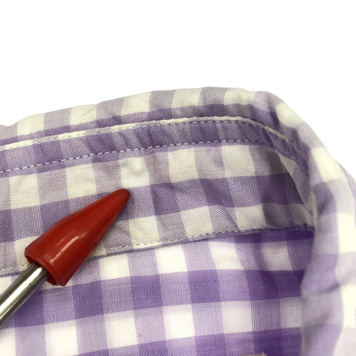 COMME des GARCONS / コムデギャルソン | 2002SS | チェック 装飾 レギュラーカラー シャツ ブラウス | パープル/ホワイト | レディース