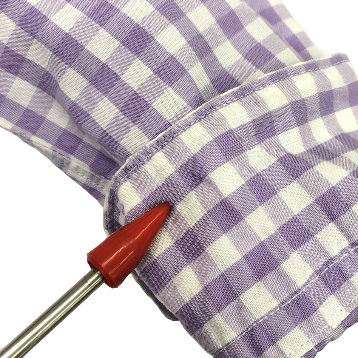 COMME des GARCONS / コムデギャルソン | 2002SS | チェック 装飾 レギュラーカラー シャツ ブラウス | パープル/ホワイト | レディース