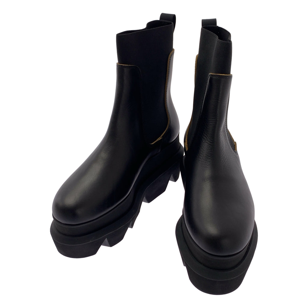 sacai / 사카이 | Chelsea Boots / 가죽 사이드 고어 플랫폼 첼시 짧은 부츠 | 38 | 여성