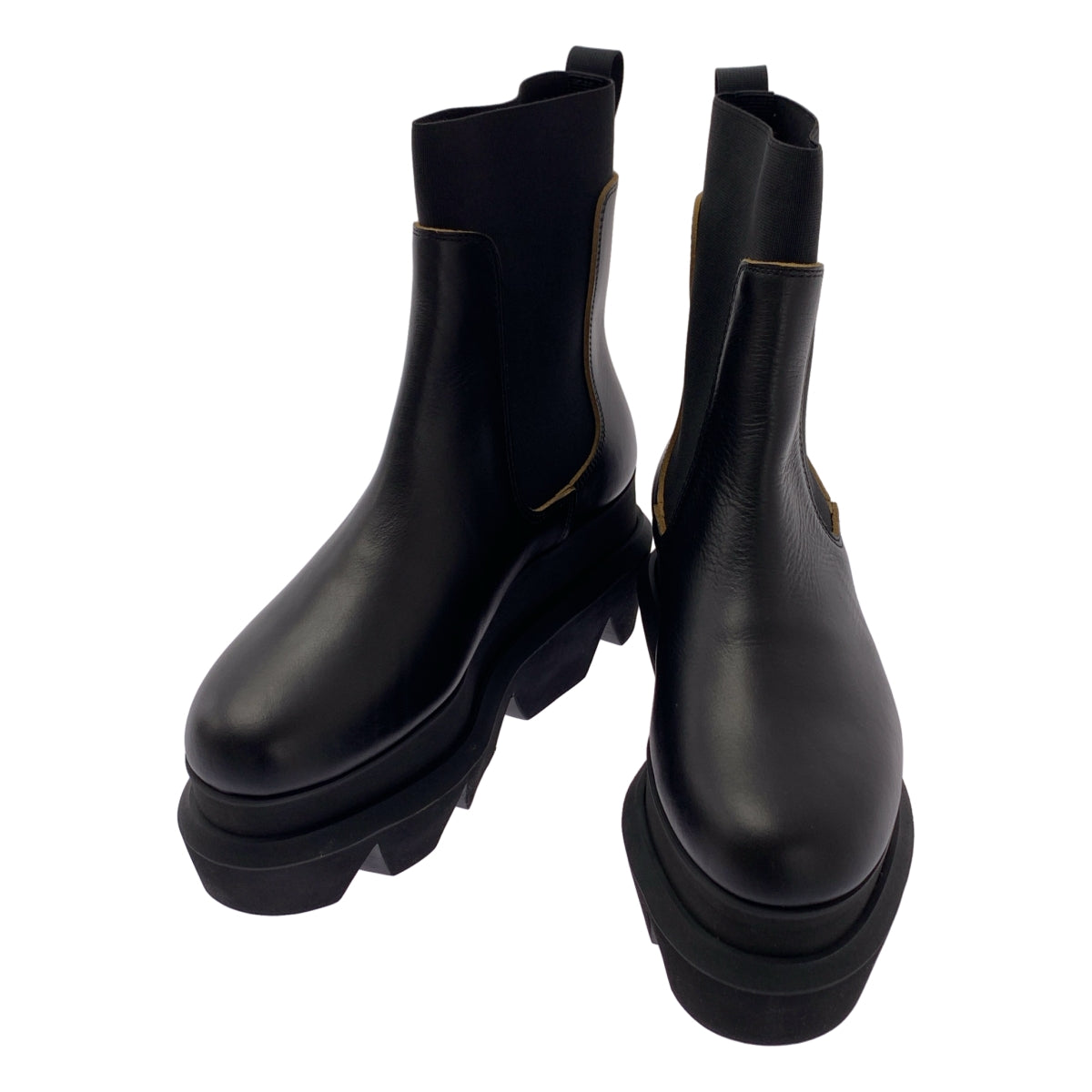 sacai / 사카이 | Chelsea Boots / 가죽 사이드 고어 플랫폼 첼시 짧은 부츠 | 38 | 여성