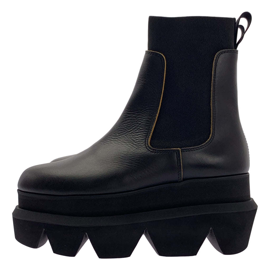 sacai / 사카이 | Chelsea Boots / 가죽 사이드 고어 플랫폼 첼시 짧은 부츠 | 38 | 여성