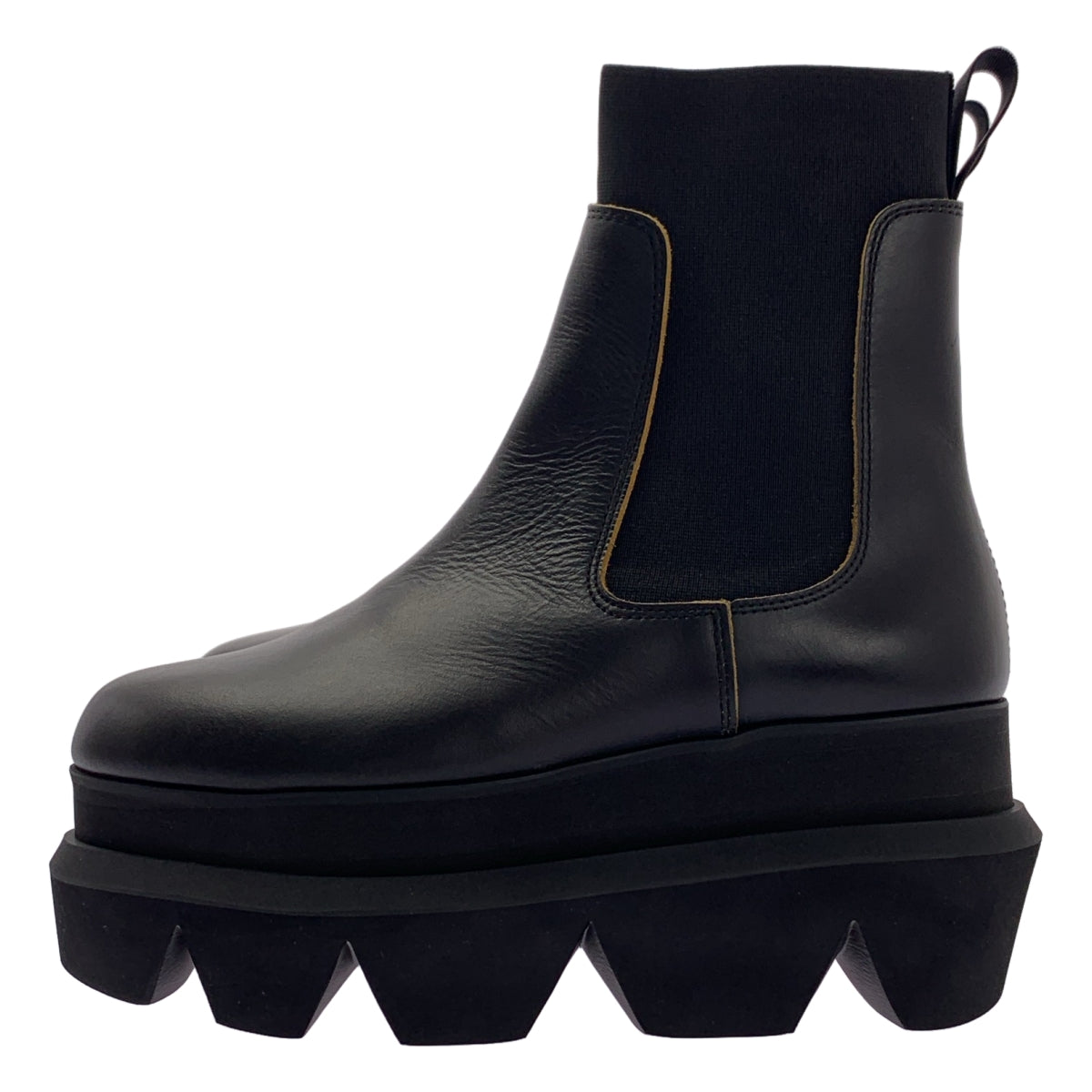 sacai / 사카이 | Chelsea Boots / 가죽 사이드 고어 플랫폼 첼시 짧은 부츠 | 38 | 여성