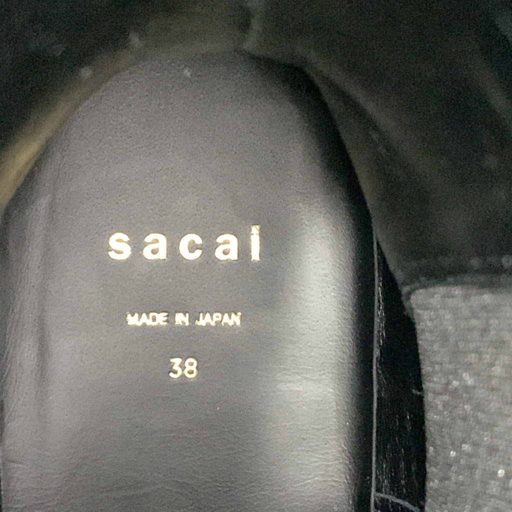 sacai / 사카이 | Chelsea Boots / 가죽 사이드 고어 플랫폼 첼시 짧은 부츠 | 38 | 여성