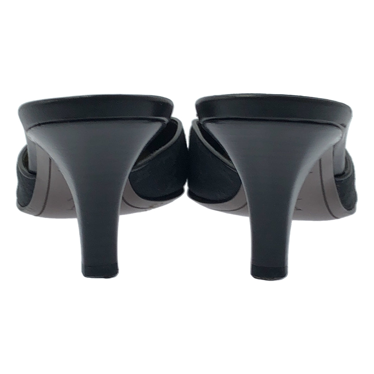 路易威登 | 字母帆布方頭高跟涼鞋 | 尺寸 36 1/2 | 黑色 | 女款