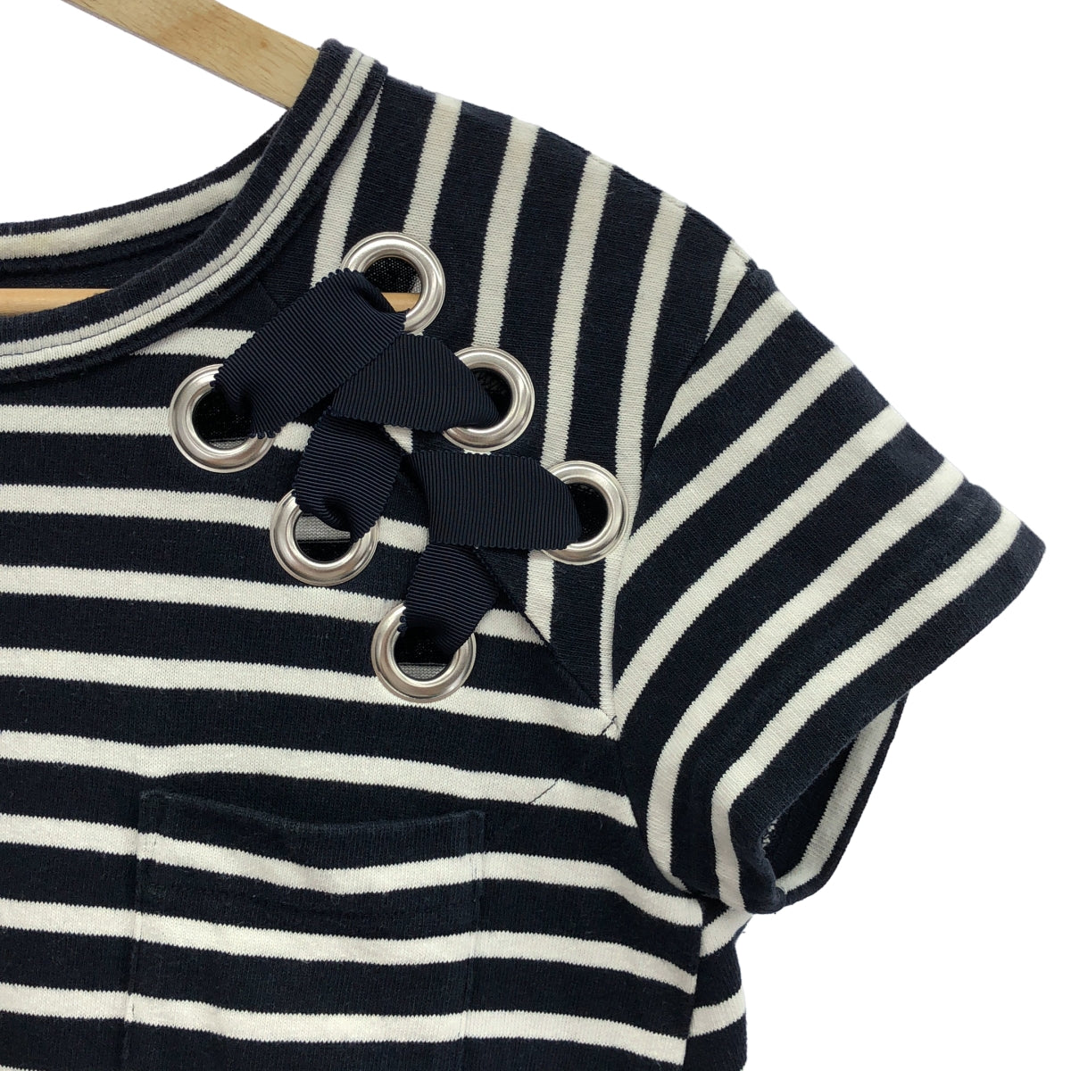sacai / サカイ | コットン ボーダー ワンピース | 1 | ネイビー / ホワイト | レディース