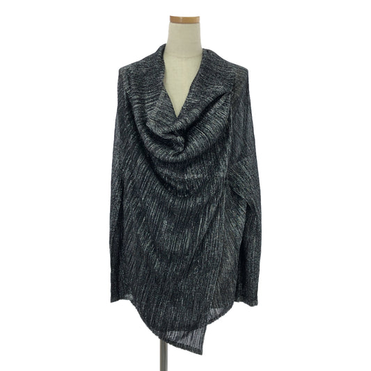 [Good Condition] PLEATS PLEASE ISSEY MIYAKE | Deformed Long Knit Cardigan | Size 3 | Gray/Silver | Women's