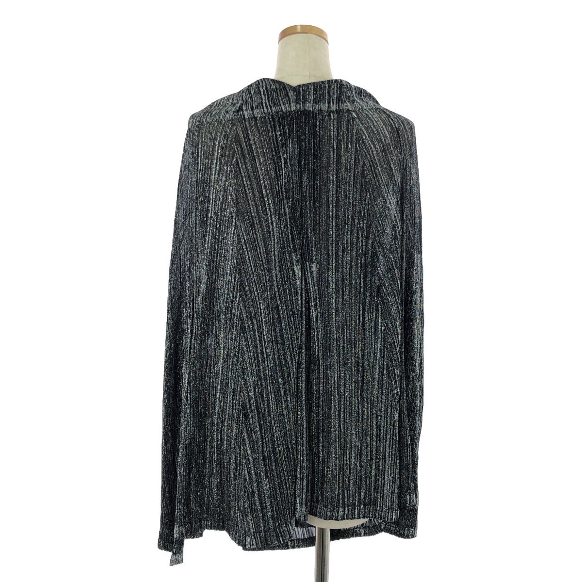 [Good Condition] PLEATS PLEASE ISSEY MIYAKE | Deformed Long Knit Cardigan | Size 3 | Gray/Silver | Women's