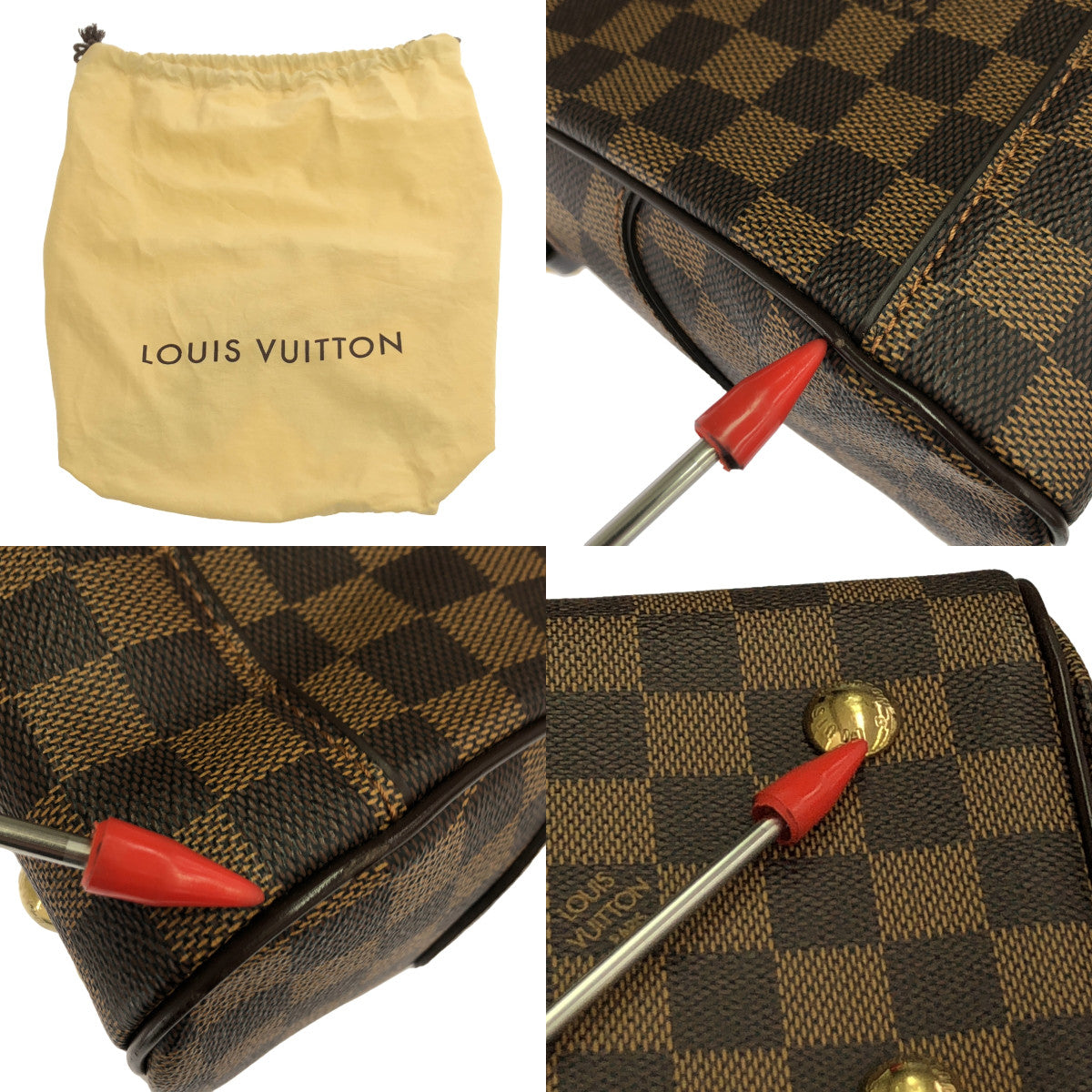 【美品】  Louis Vuitton / ルイヴィトン | N60008 / ダミエ ドゥオモ  レザー ハンドバッグ | ブラウン | レディース