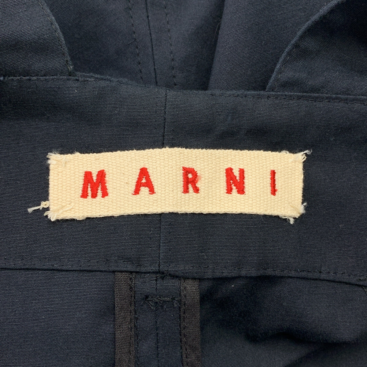 MARNI / マルニ | コットン ハイウエスト オールインワン パンツ | 40 | ネイビー | レディース