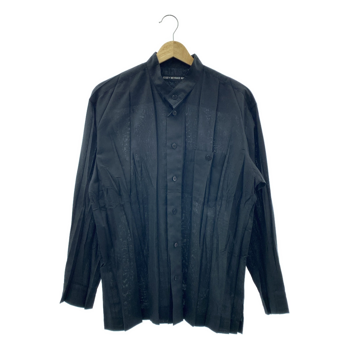 【成色極佳】三宅一生男裝 | 立領水洗襯衫 | 1碼 | 黑色 | 男士