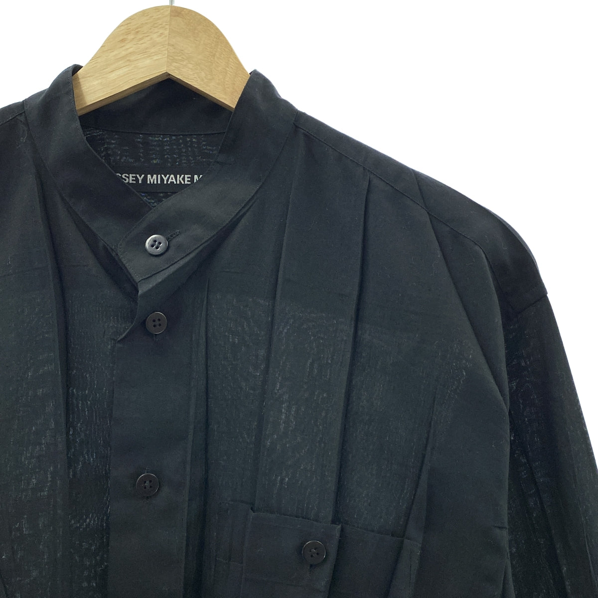 【成色極佳】三宅一生男裝 | 立領水洗襯衫 | 1碼 | 黑色 | 男士