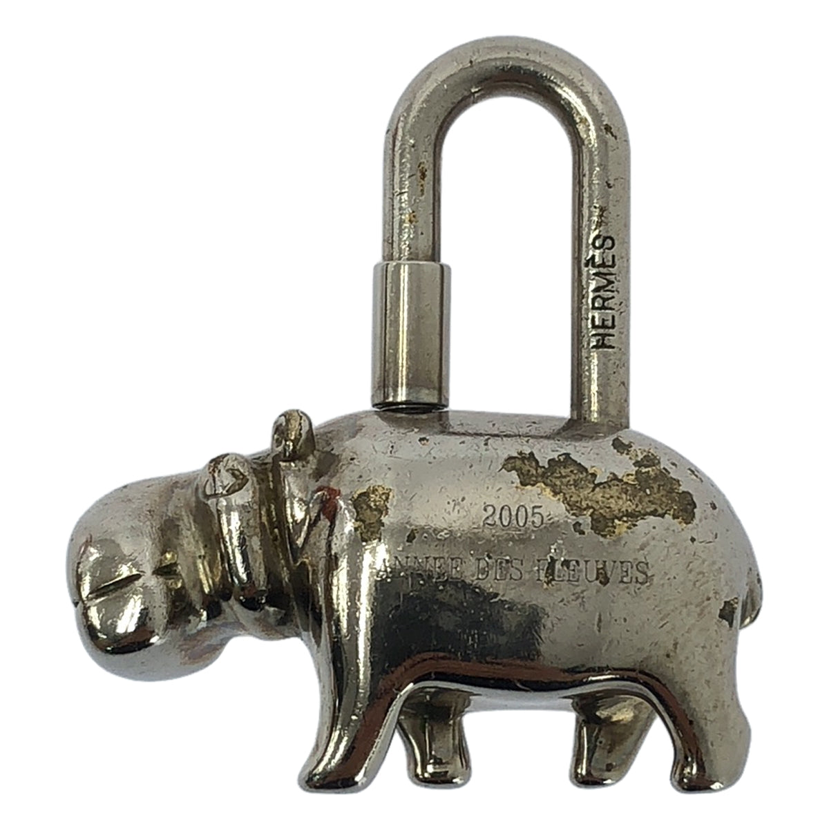 HERMES/愛馬仕| ANNÉE DES FLEUVES 2005 河馬 Cadena 包款 |銀