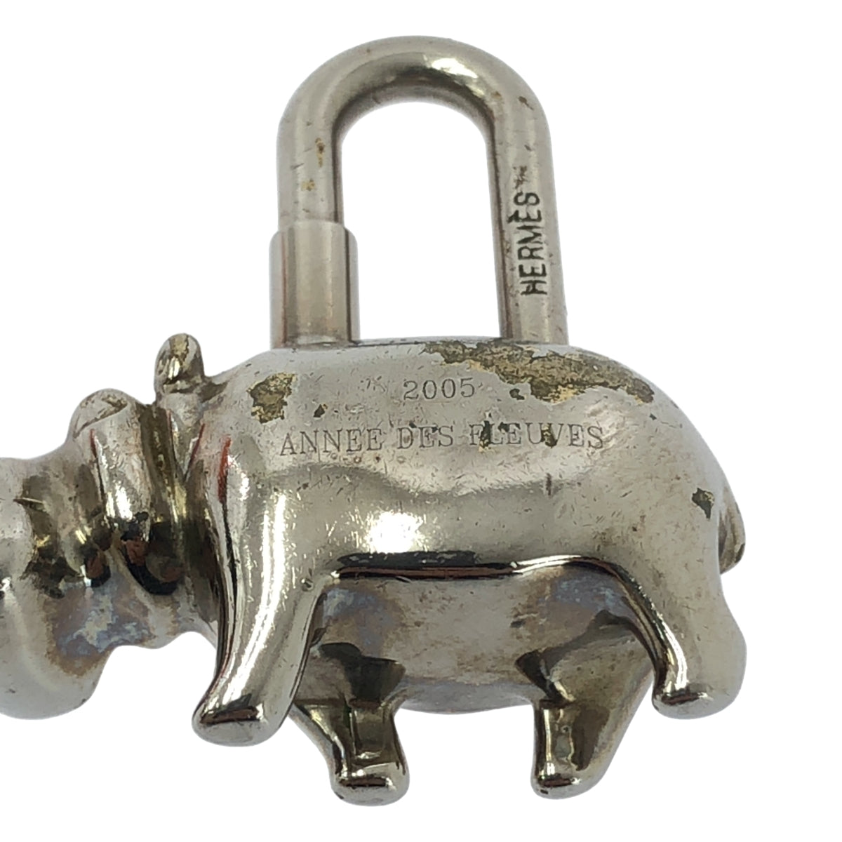 HERMES/愛馬仕| ANNÉE DES FLEUVES 2005 河馬 Cadena 包款 |銀