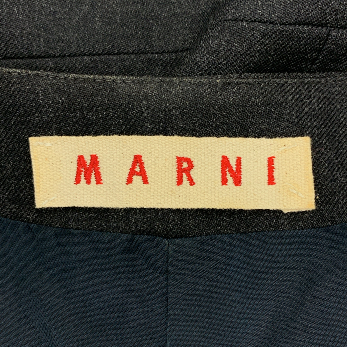 MARNI / マルニ | ノーカラー ジップアップ ブルゾン ジャケット / 総裏地 | 42 | チャコールブラック | レディース