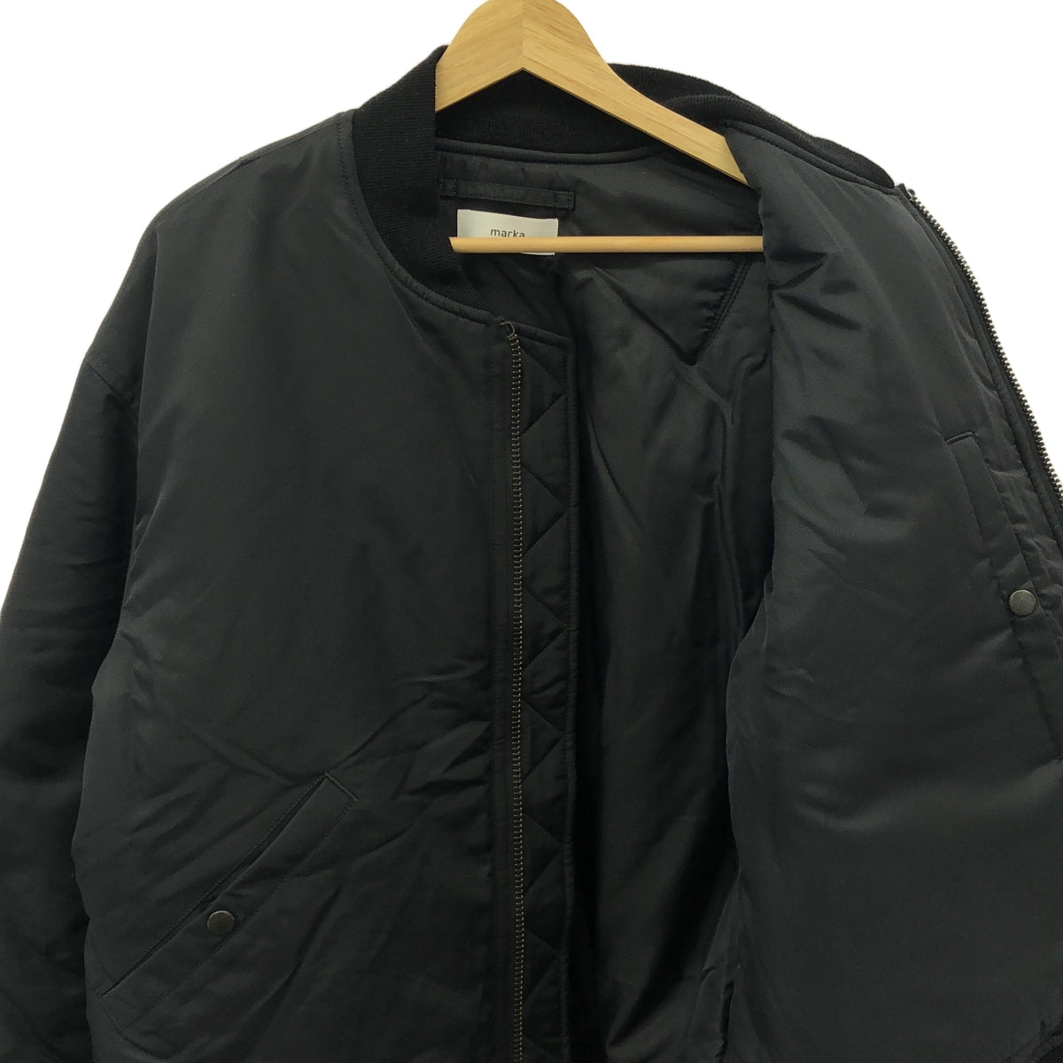 【美品】  marka / マーカ | 2024AW | NYLON TWILL MA-1 ナイロン ツイル ジャケット | 2 | ブラック | メンズ