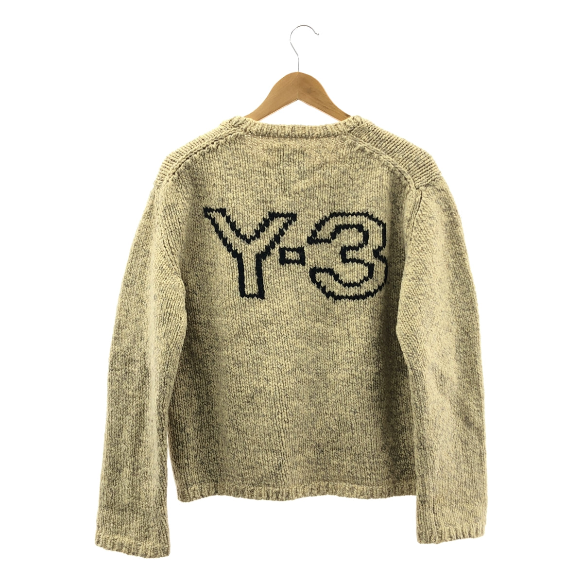 Y-3 / ワイスリー | バックロゴ メランジ クルーネック ニット | M | メンズ
