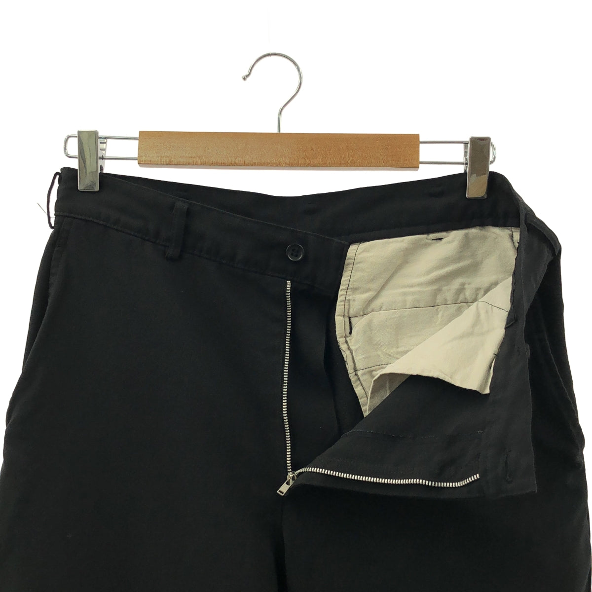 BLACK COMME des GARCONS / ブラックコムデギャルソン | 2018SS | ポリ縮絨 ジップデザイン パンツ | M | メンズ