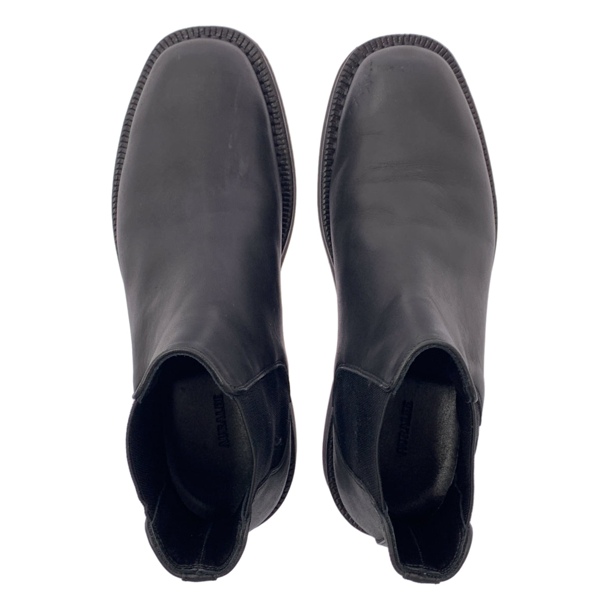 AURALEE / 오라리 | × FOOT THE COACHER / LEATHER SQUARE BOOTS 가죽 스퀘어 투 사이드 고어 부츠 | 6.5 |