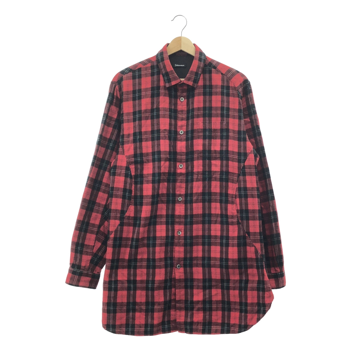 UNDERCOVERISM | 2021 秋冬 | 棉質 CK 扭曲 BB 格紋長襯衫 | 2 碼 | 紅/黑 | 男款