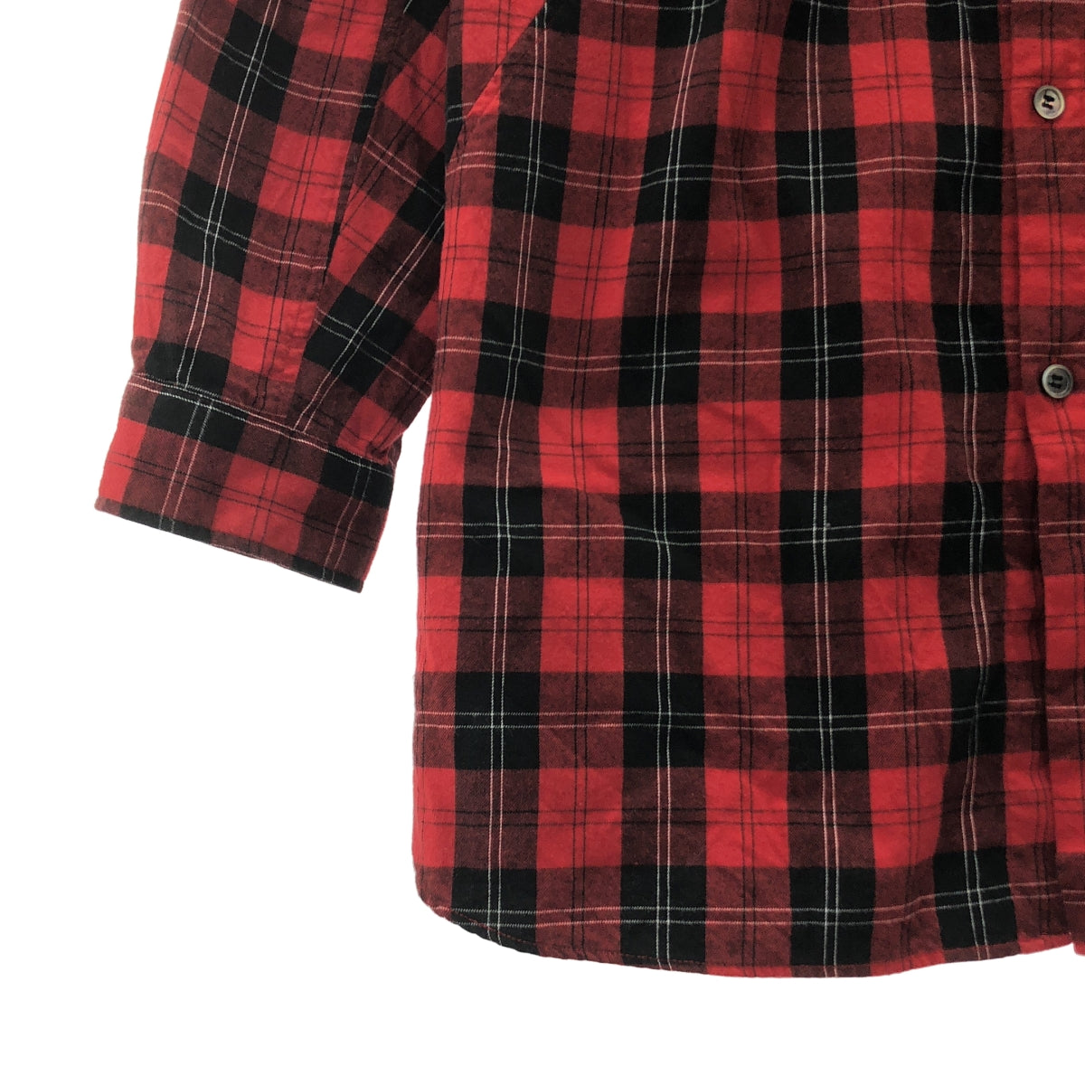 UNDERCOVERISM | 2021 秋冬 | 棉質 CK 扭曲 BB 格紋長襯衫 | 2 碼 | 紅/黑 | 男款